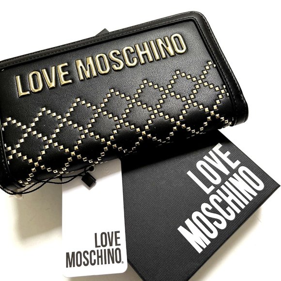 Love Moschino Bags Nwt Love Moschino Studded Zip Around Long Wallet